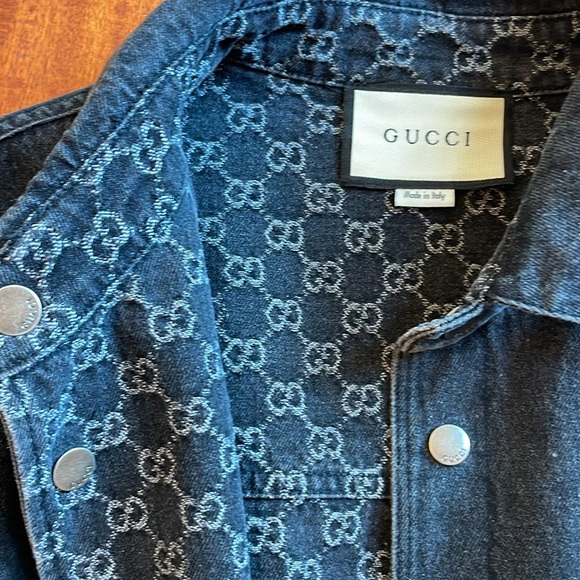 Gucci Reversible Denim Shirt Jacket, size Medium - Picture 2 of 2